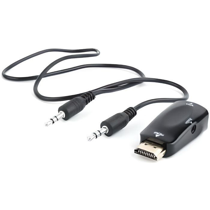 Adaptateur Monobloc HDMI / M vers VGA / F avec prise audio jack 3.5 mm -  Blister - Cdiscount Informatique