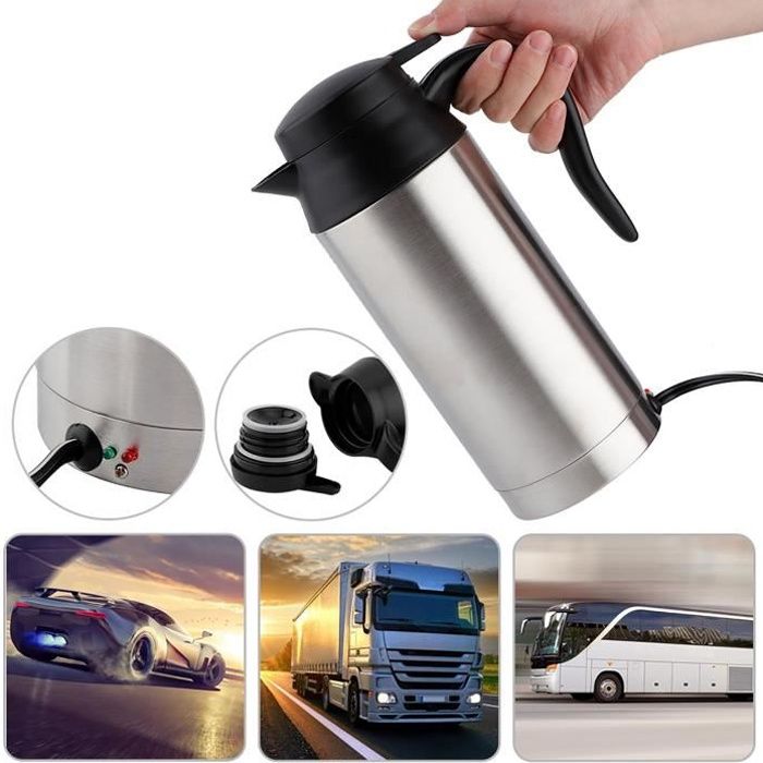 pour leau Chaude thé Faisant café 1000ml 24V Bouilloire Electrique Portative de Bouilloire de Camion Voiture Chauffe-Eau de Voiture 