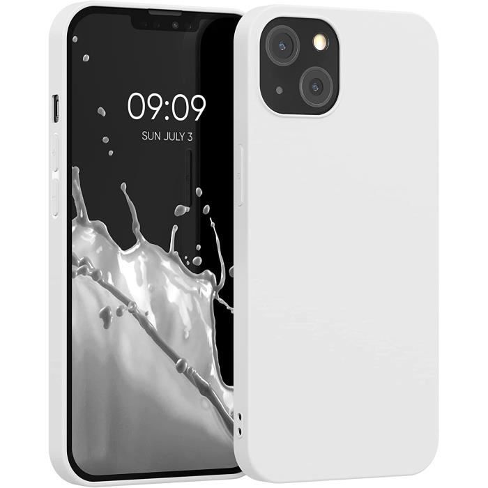 kwmobile Coque Compatible avec Apple iPhone 13 Housse de tlphone Protection Souple en Silicone Blanc Mat[37292]