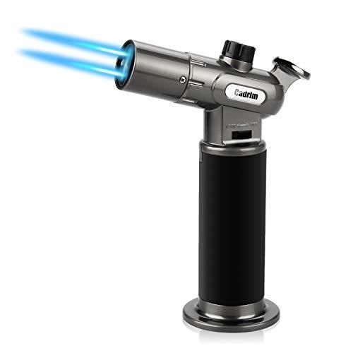 RenFox Chalumeau de Cuisine Torche de Cuisine Butane Briquet Chalumeau Gaz Cuisine Verrou de Sécurité Réglable Flammes, pour Creme Brulee, Cuisson, Barbecue, Camping, DIY, Soudure