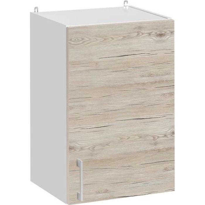 meuble haut de cuisine - cuisineandcie - 1 porte - l 40 cm - aspect bois - marron - contemporain - design