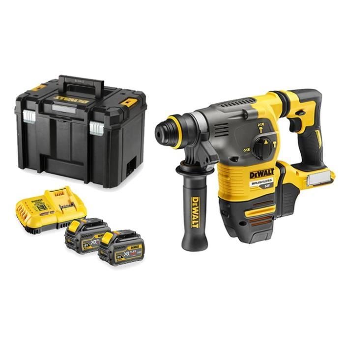 Perforateur burineur sans fil SDS+ 54 V + 2 batteries 6Ah + chargeur + coffret TSTAK DEWALT DCH333T2 - vue 2