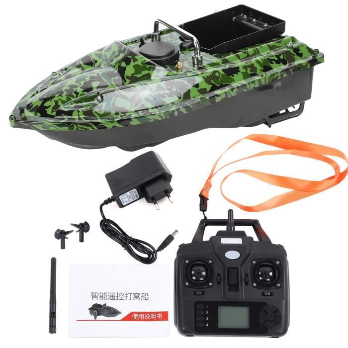 Flytec Bateau d'Appâts de Pêche 500M Télécommande Bateau d'Appâts Double Moteur RC Fish Finder 1.5KG Chargement avec la Lumière Menée pour la Pêche