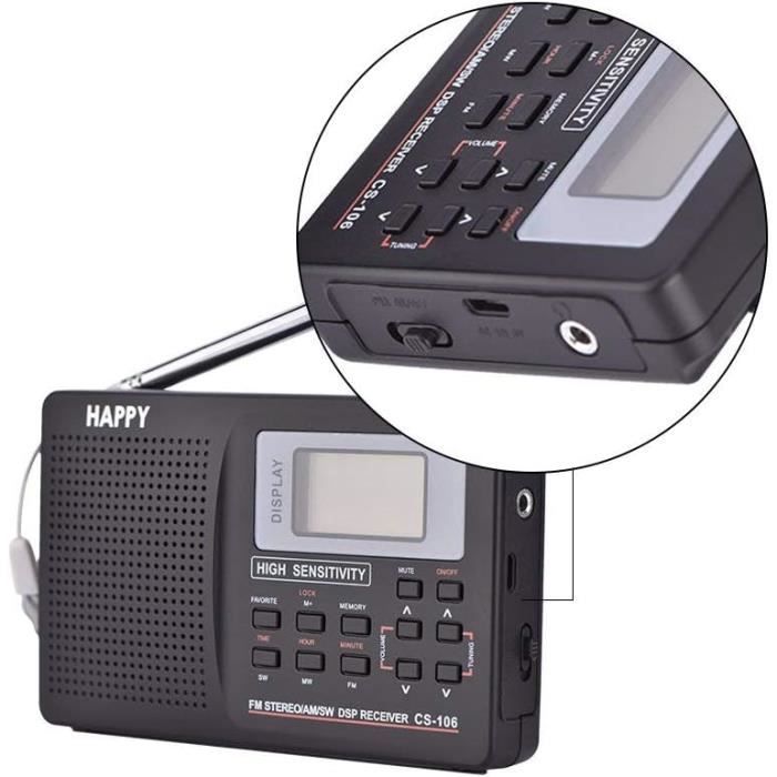 Radio Portable Rétro Avec Antenne Télescopique - Réception FM/AM/SW, Bluetooth 5.0, Port USB Et Lecteur De Carte - Design Vintage, Prise UE