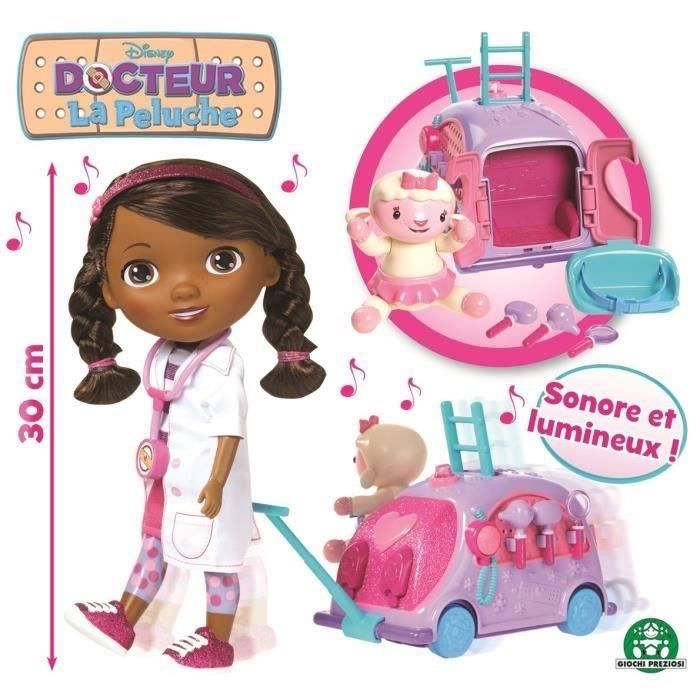 DOCTEUR LA PELUCHE Poupée qui marche et qui parle avec Clinique Mobile et Accessoires
