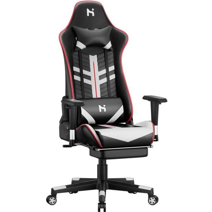 Chaise Gaming HLFURNIEU Avec Repose-Pieds - Ergonomique Et Réglable