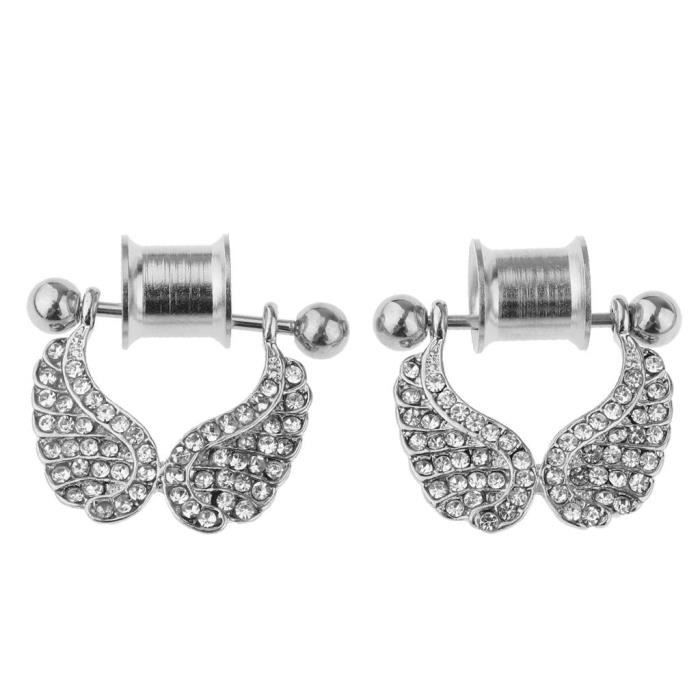Tunnels Pour Oreilles Calefee - Acier Inoxydable Doré Avec Zirconium | 12 Tailles (4mm à 25mm) | Unisexe Hypoallergénique