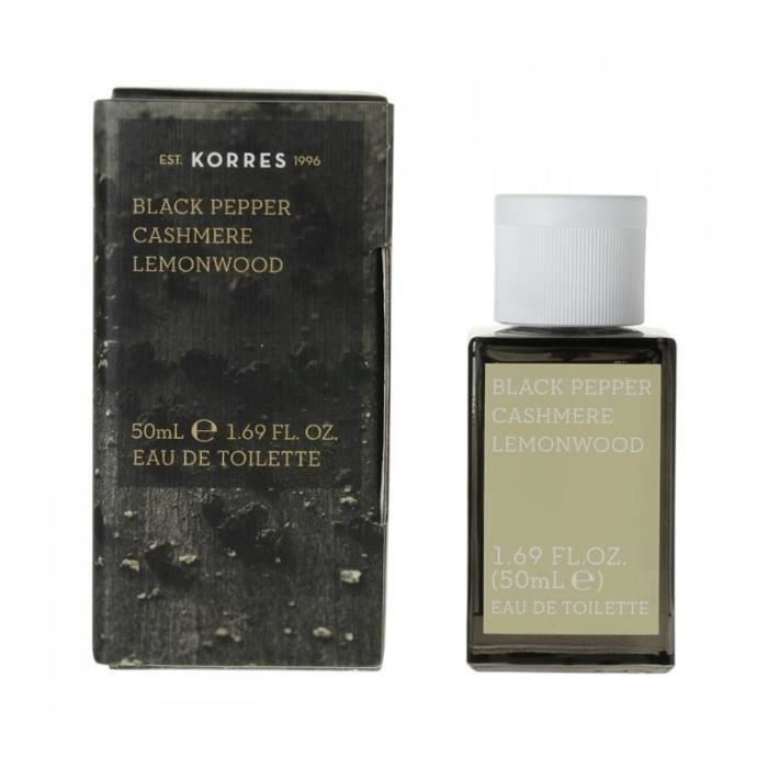 Korres Eau de Toilette Homme 50Ml Black Pepper, Cashmere et Lemonwood