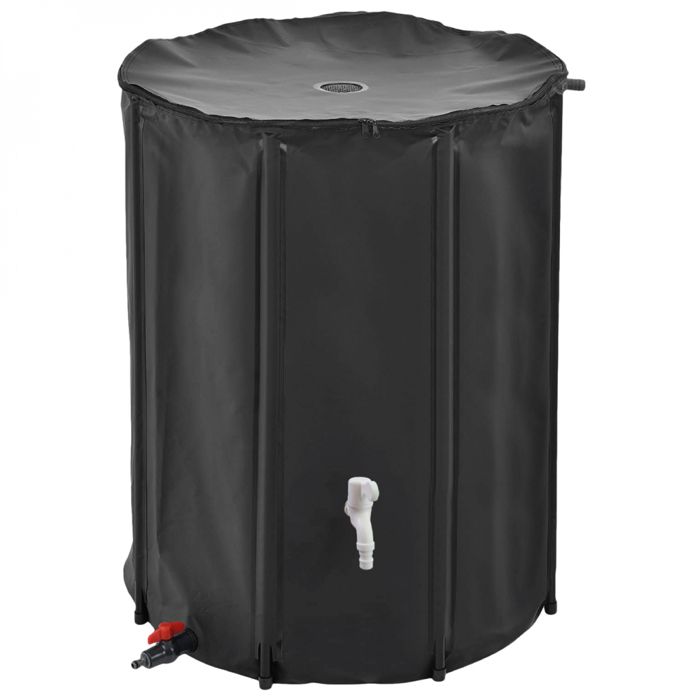 R&eacute;servoir souple, r&eacute;cup&eacute;rateur d'eau de pluie pliable - 500 L - Noir