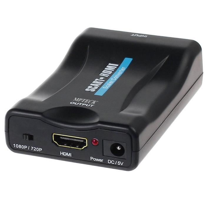 Convertisseur Péritel-HDMI - Adaptateur Scart vers HDMI 1080P HD