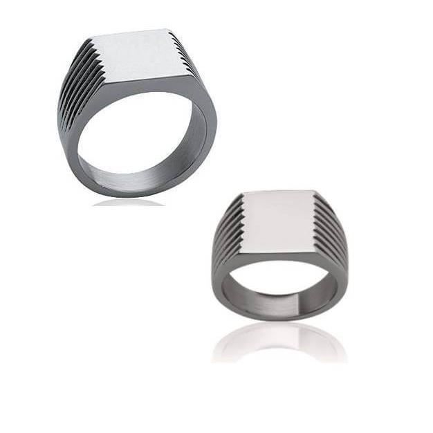 Bague Anneau runes viking en acier argenté, runique, futhark