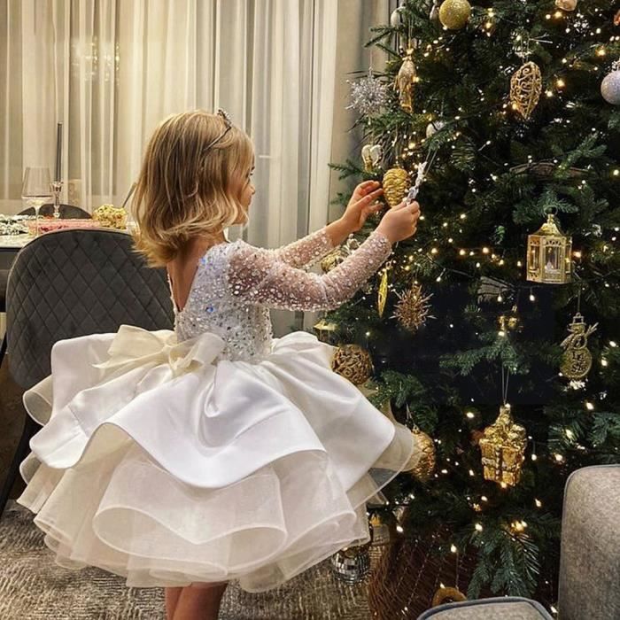 Filles Princesse Robe à pois Enfants Mariage Anniversaire Élégante