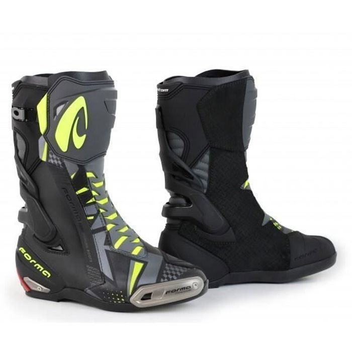 Bottes moto Forma Phantom black grey yellow fluo 45 Cdiscount Auto