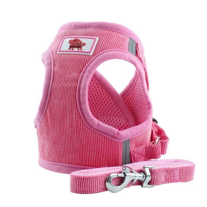 Meilleurs prix pour PAWZ ROAD Haute Qualite Harnais Pour Chiot/Chien/Chat Réfléchissant et Respirant Harnais et Laisse Set XS Rose