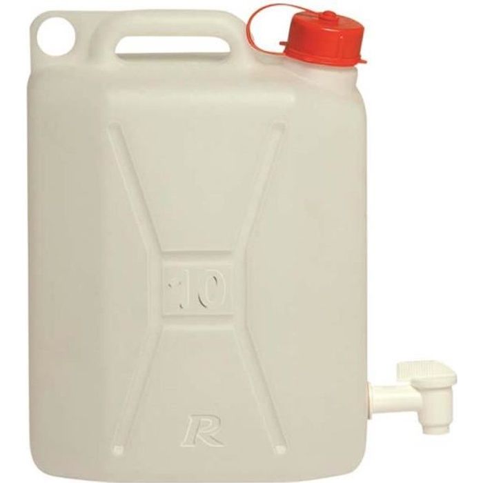 Jerrican 10 litres alimentaire avec robinet - PRJE10ALR - RIBIMEX