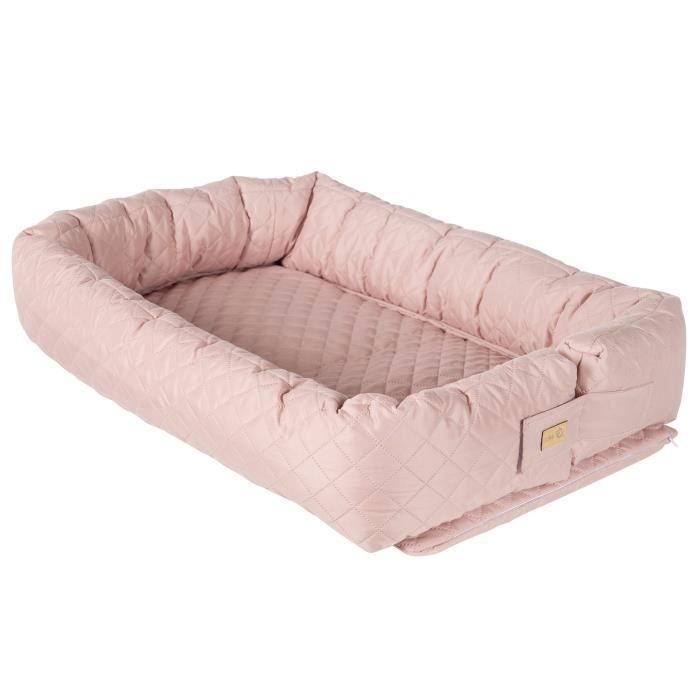 Cale b&eacute;b&eacute; et r&eacute;ducteur de lit 3en1 en polyester rose