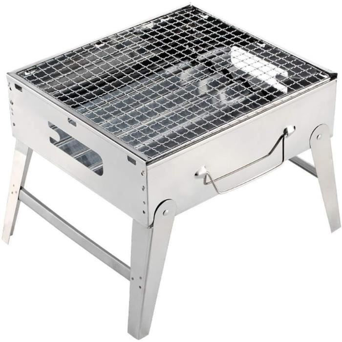 Petit Barbecue Charbon De Bois Portable - Idéal Pour Table, Camping Et Extérieur - 6