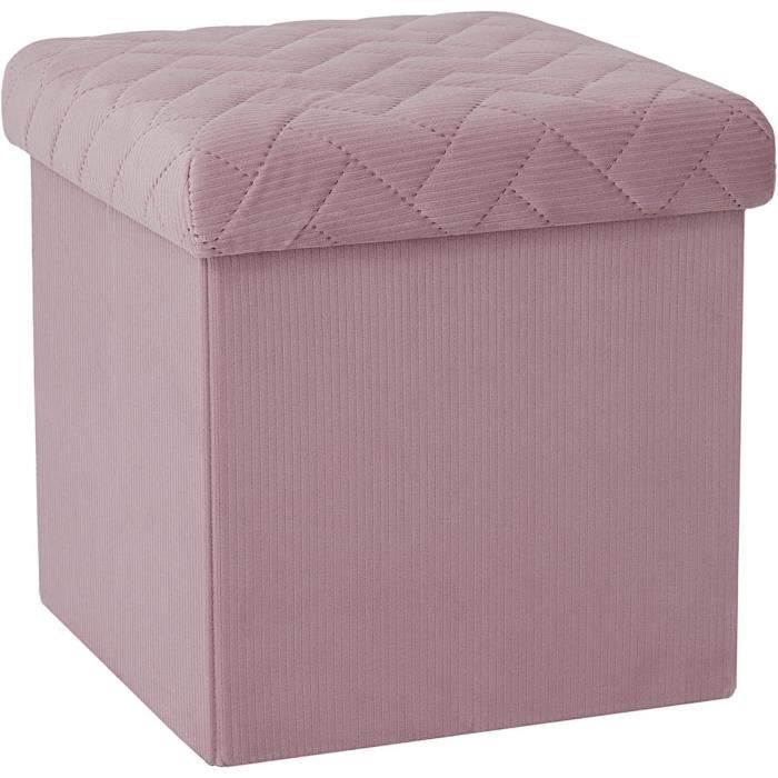Pouf Repose-pieds Avec Rangement Et Plateau Réversible - 32x28 Cm, Teddy Velours Et Bois, Multifonction Pour Salon Ou Bureau - 6