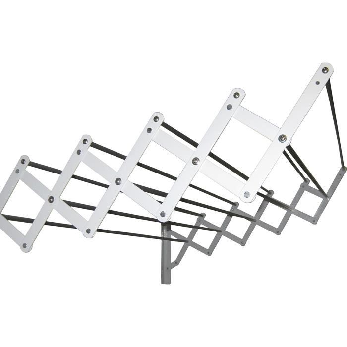 Séchoir à Linge Mural Extensible 100 Cm - Pliable, Peu Encombrant Pour Balcon Ou Salle De Bain