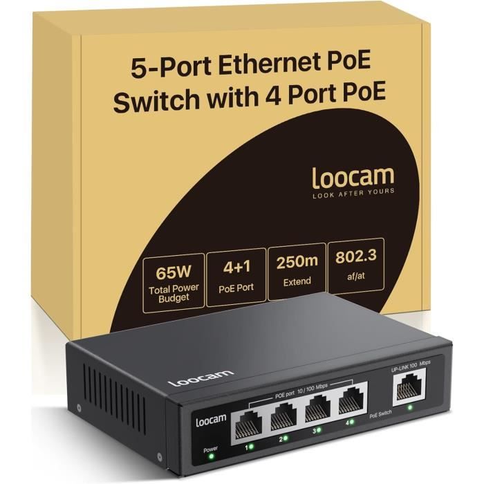 Zosi Poe Switch 4 Poe Ports Avec 1 Uplink Port, Poe+ 10100Mbps