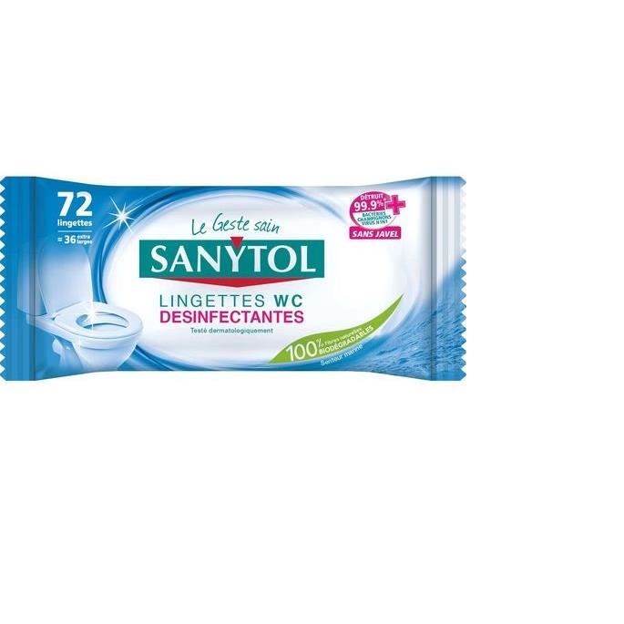 Sanytol Lingettes WC désinfectantes biodégradables x72 - Cdiscount
