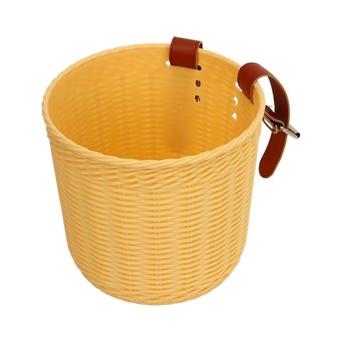 Panier Vélo Cane Tissé Toto Rectangulaire - Vélos Cane - Lanières Cuir