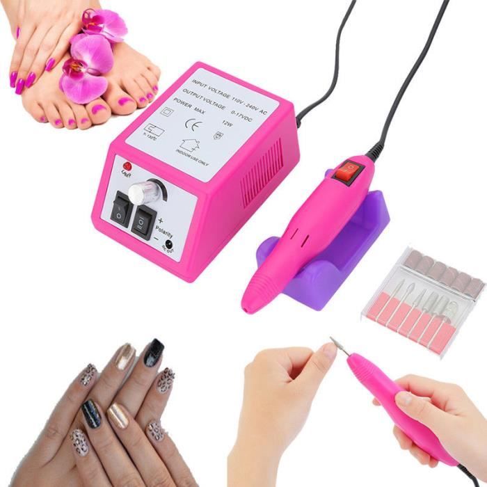 20000 Rpm Lime à Ongles Electrique Acrylique Clou Polissoir Séchoir Uv Manucure Pédicure Polissage Meulage Soins Plug Ue Rose