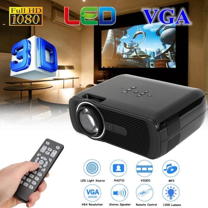 PROJECTEUR TV 130  Vidéoprojecteur Full HD Home Cinéma VGA USB SD