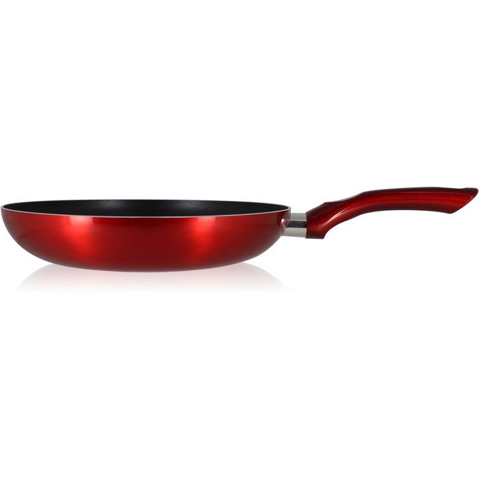 Poêle - MENASTYL - 28 cm - Aluminium - Cerise - Compatible induction