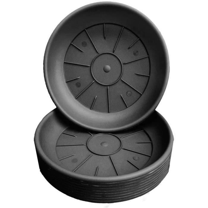 Soucoupe Ronde En Grès Pour Pot De Fleurs Venus II - Diamètre 36 Cm, Marron Mat - Résistante Au Gel