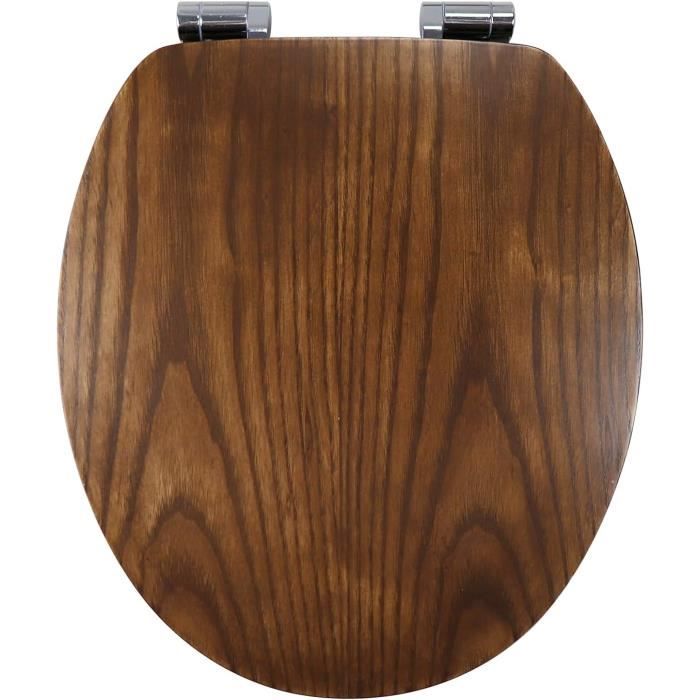 Abattant De Wc En Bois Massif Avec Système D'Abaissement Automatique