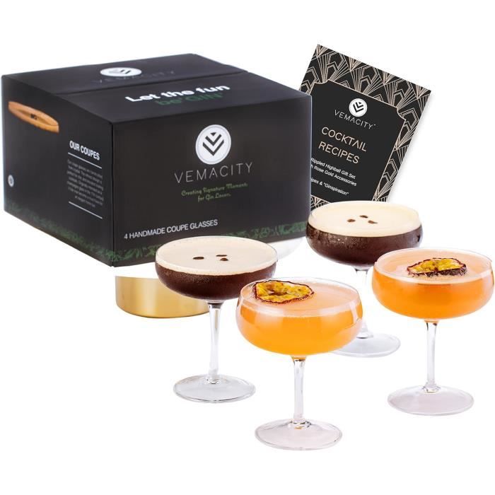 Lot de 4 coupes à champagne 27cl en verre Marguerite
