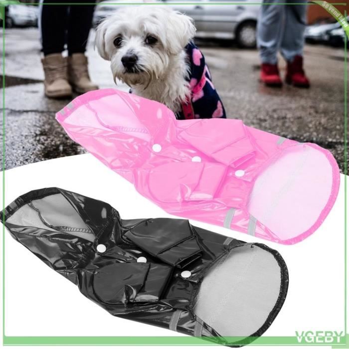 Comparer les prix de Imperméable pour animaux de compagnie - V GEBY - Manteau Noir et Rose - 2 pièces - Imperméable - Taille S