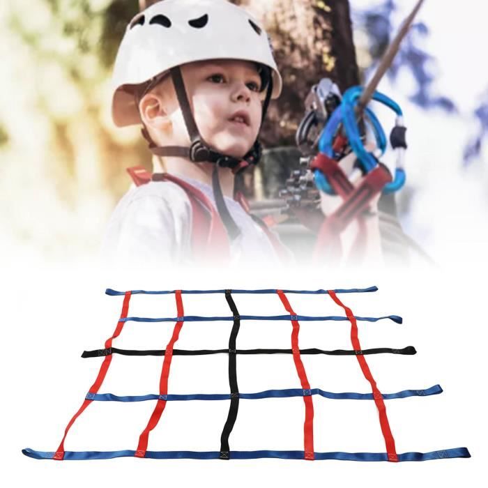 Filet D'escalade Pour Enfants - 145x185 Cm, Corde Colorée, Acier, Jeu Extérieur