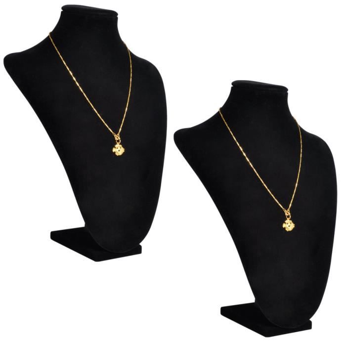 Présentoir buste dexposition pour colliers en flanelle 2 pcs
