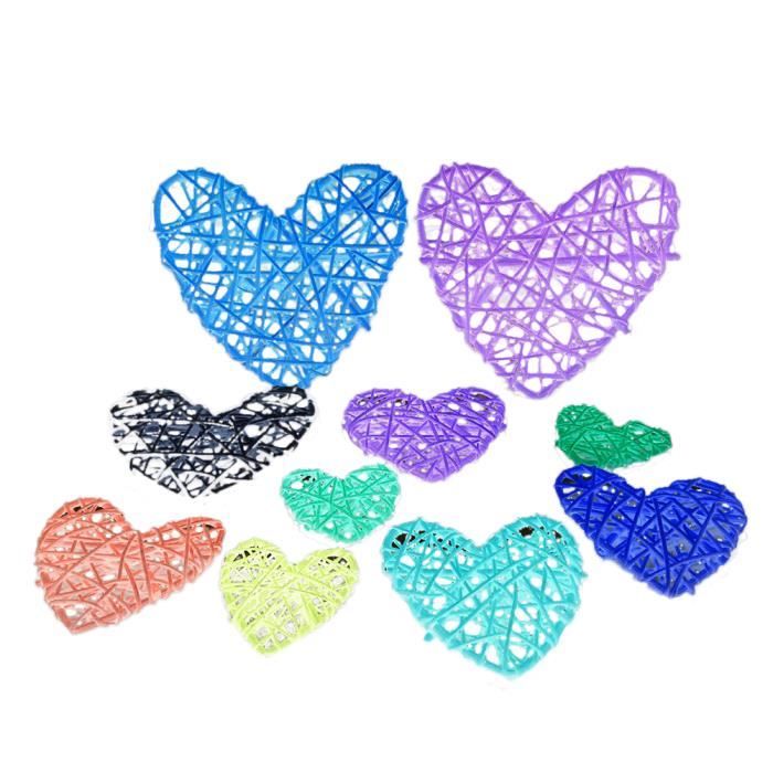 10 Pcs Delicat Amour Coeur Forme Rotin Boules Colore Mignon Sepak Artisanat Decoration Pour Jardin D Enfants Objet Decoratif Cdiscount Maison