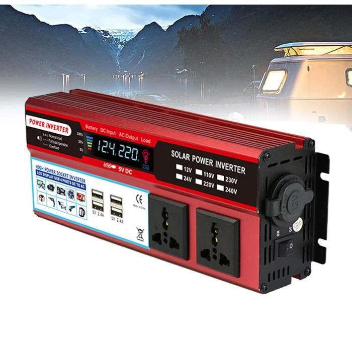 Onduleur 1500W Onde Sinusoïdale Modifiée 12V Vers 230V - Puissance Crête 3000W Avec USB