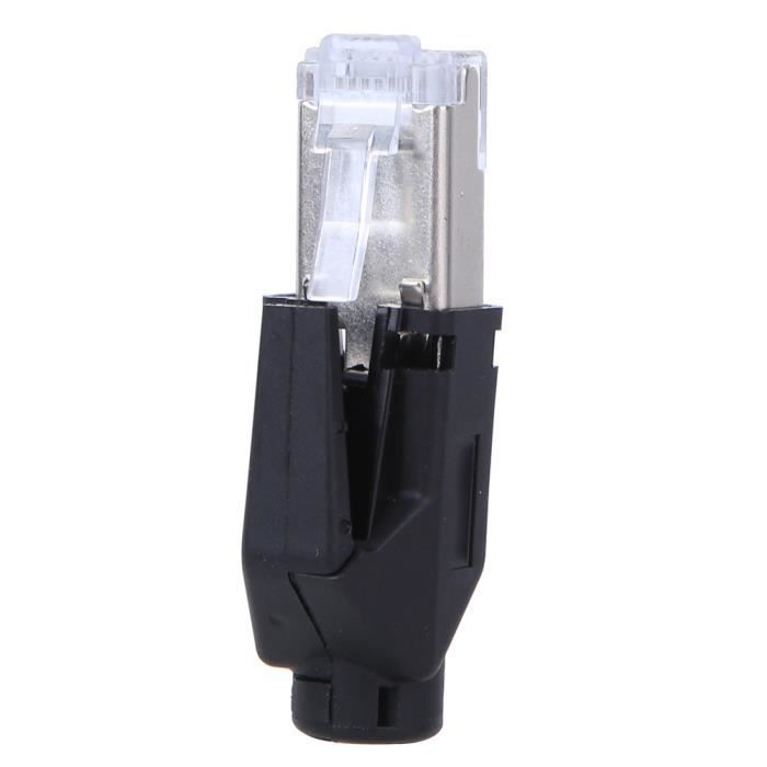 Connecteur RJ45 Étanche IP65 Pour Extérieur - Prise 180° CAT6 8P8C Avec Manchon Protection Câble Pour Montage Panneau