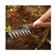 Râteau de désherbage en acier au carbone - Marque - 7 dents pour jardinage et scarification-1