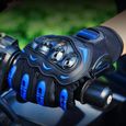 Gants de moto bleus, gants à écran tactile complets, adaptés aux sports de plein air tels que les courses de motos.-1