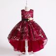 Robe Vintage pour enfants  robes de fête pour enfants 3-12 ans première robe de demoiselle d'honneur pour fille-rouge-1