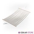Hamac en coton pur Oskar-Store blanc 120x190 cm - Meuble de jardin - Naturel - Facile à démonter et lavable-1