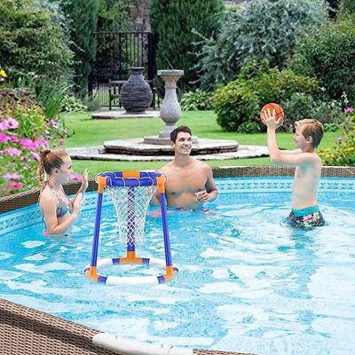 Générique Panier de Basket pour Piscine – But de Football Aquatique Flottant 2 en 1 | Jouet Aquatique amphibie interactif avec 2 balles et Pompe | pour Les à partir ?e 4
