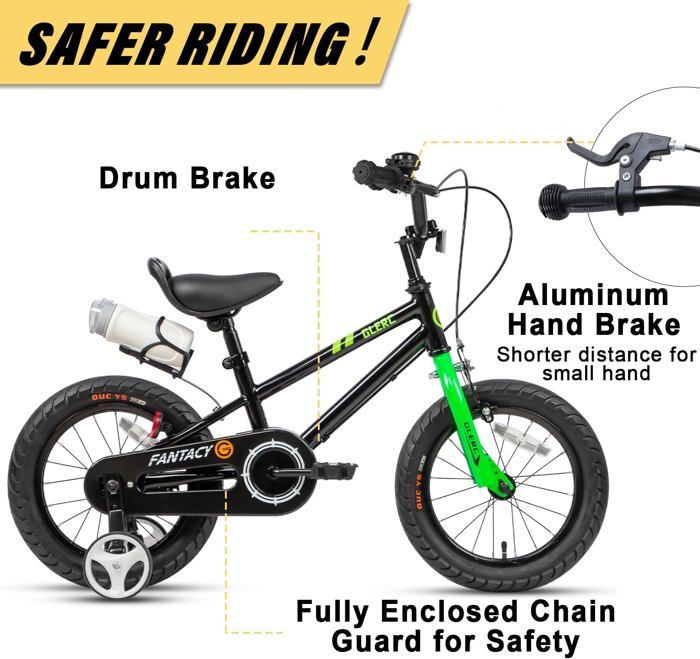 Wildtrak Vélo Enfant 12 Pouces Menthe - Roues Stabilisatrices Amovibles, Freins à Étrier, Selle Et Guidon Réglables, Pour 2 à 5 Ans - Idéal Pour Apprendre à Pédaler