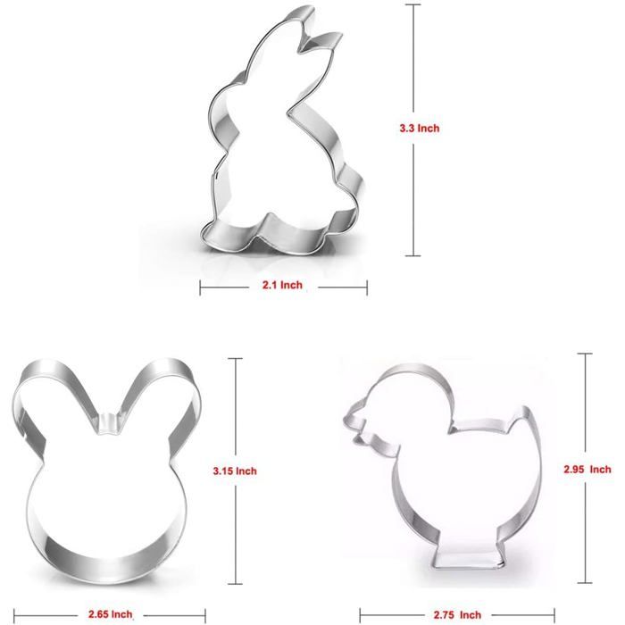 8 Emporte-pièces Pâques En Acier Inoxydable - Lapin, œuf, Poussin, Fleur, Carotte - Pour Biscuits Et Pâtisserie