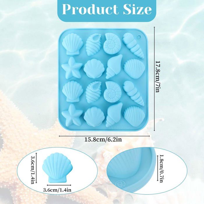 Lot De 6 Moules En Silicone Forme Sirène Et Animaux Marins - Pour Fondant, Chocolat, Savon, Résine - Décoration Gâteau, DIY
