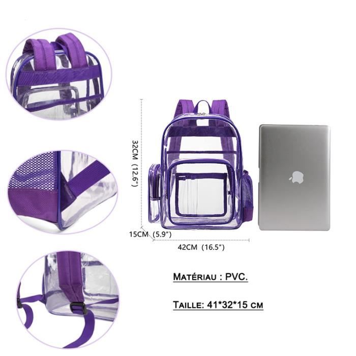 Sac à Dos Transparent NLONLL - Imperméable PVC, 42x33x15cm Pour Événements Et Voyages