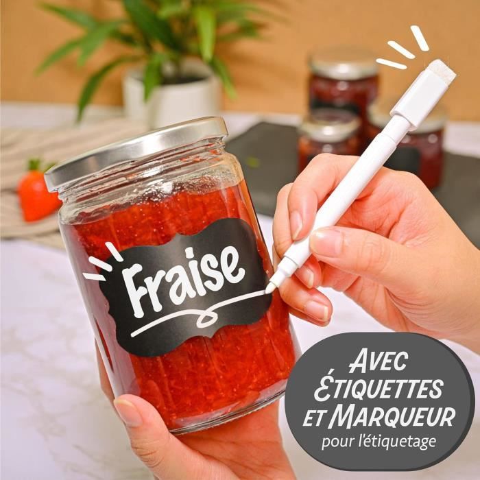 12 Bocaux En Verre 500ml Praknu Avec Couvercle Métal - Hermétiques Pour Conservation