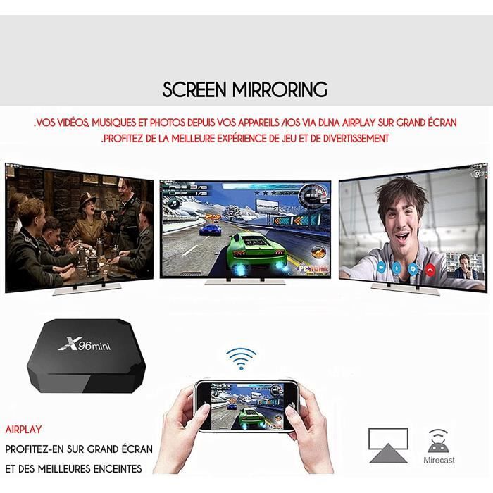 X96 MINI TV Box Android 9.0 – 4K, Wifi, 16 Go, Boîtier Multimédia Noir, Neuf