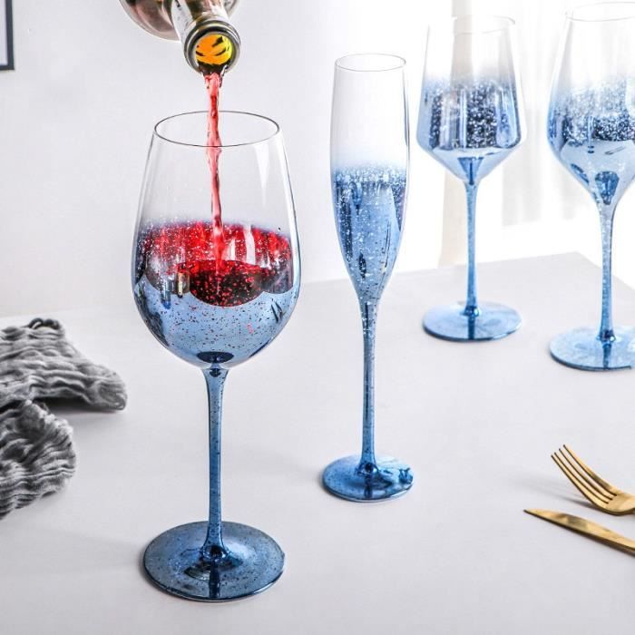 Verres à cocktails,Verre à vin rouge étoilé bleu créatif de 500ml,verres à  Cocktail,jus de Champagne,service - Type 541ml - La cave Cdiscount